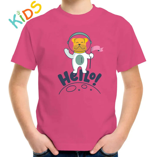 Hello Astronaut Dog Kids T-shirt - Tshirtpark.com