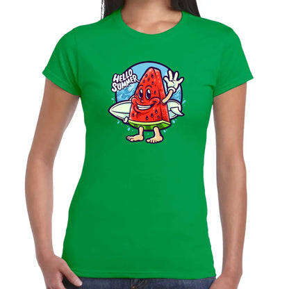 Hello Summer Watermelon Ladies T-shirt - Tshirtpark.com
