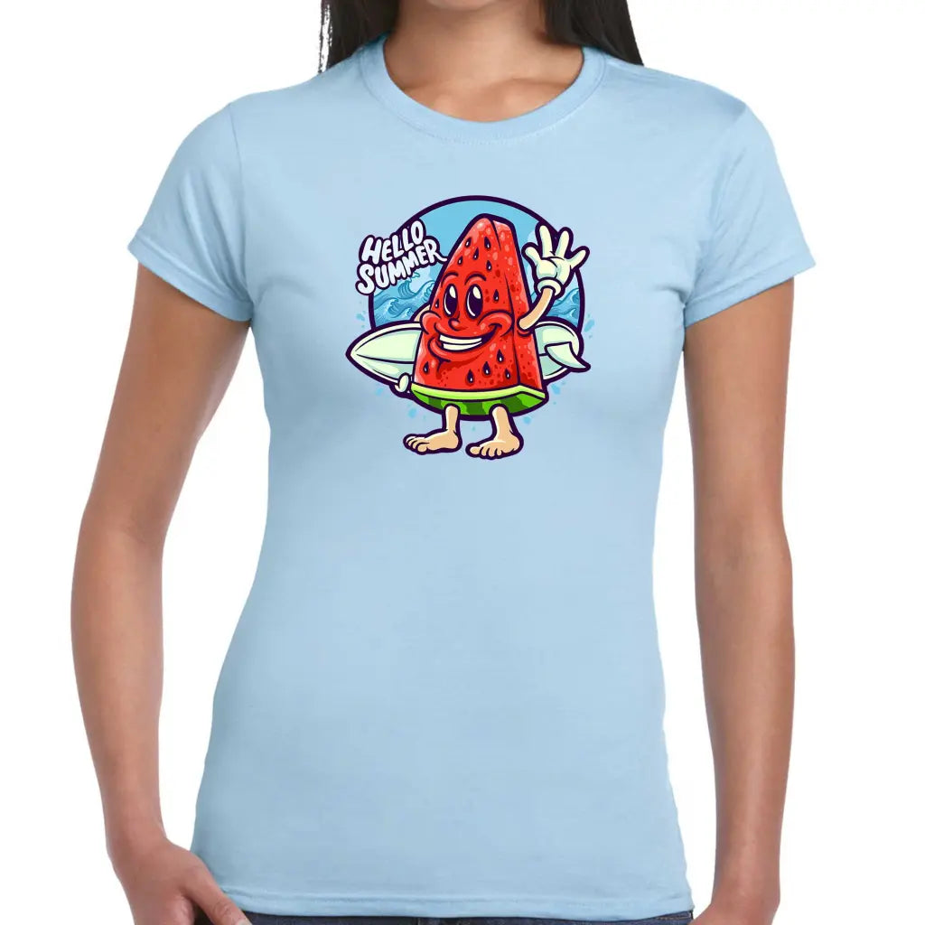 Hello Summer Watermelon Ladies T-shirt - Tshirtpark.com