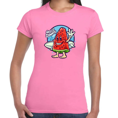 Hello Summer Watermelon Ladies T-shirt - Tshirtpark.com