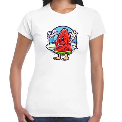 Hello Summer Watermelon Ladies T-shirt - Tshirtpark.com