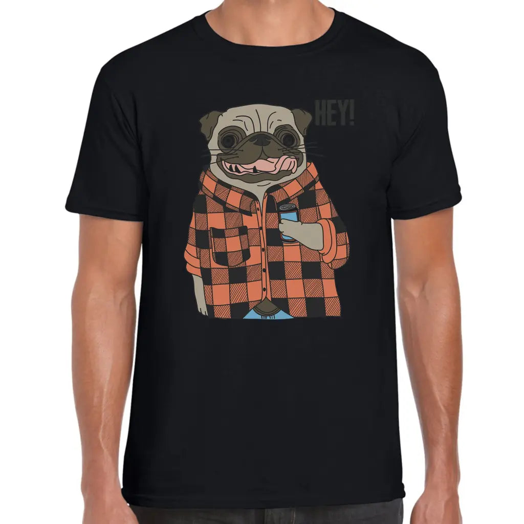 Hey Drinking Pug T-Shirt - Tshirtpark.com