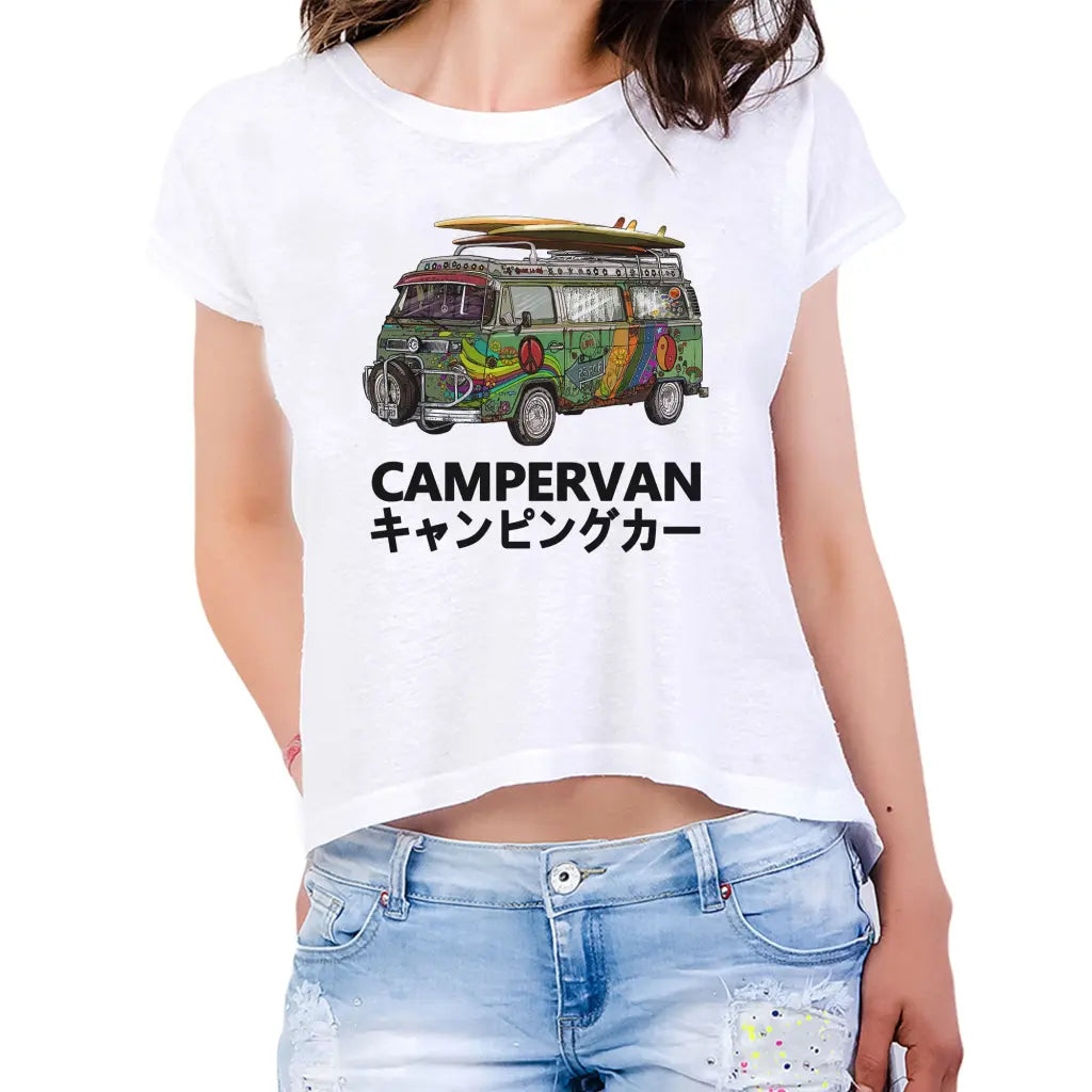 Hippie Camper Womens Crop Tee - Tshirtpark.com
