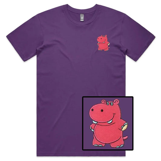 Hippo Embroidered T-Shirt - Tshirtpark.com