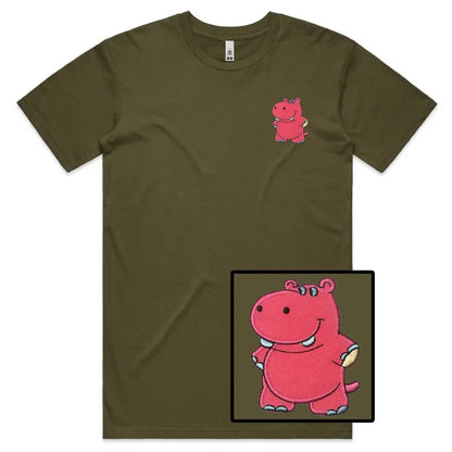 Hippo Embroidered T-Shirt - Tshirtpark.com