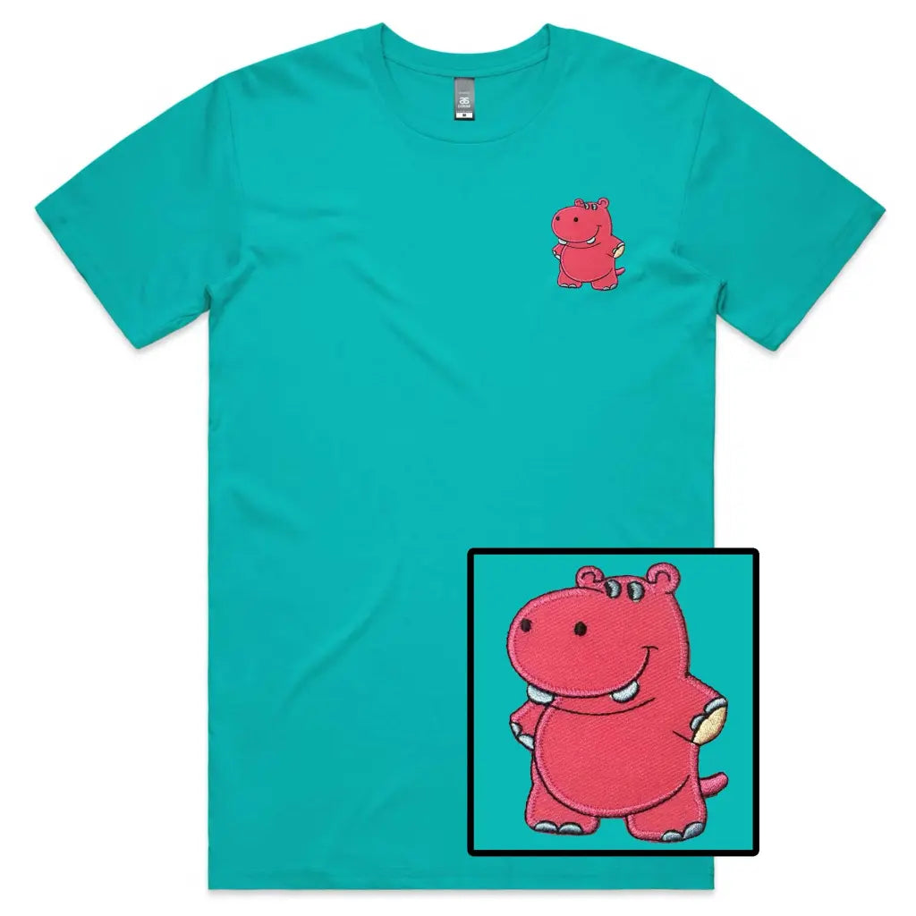 Hippo Embroidered T-Shirt - Tshirtpark.com