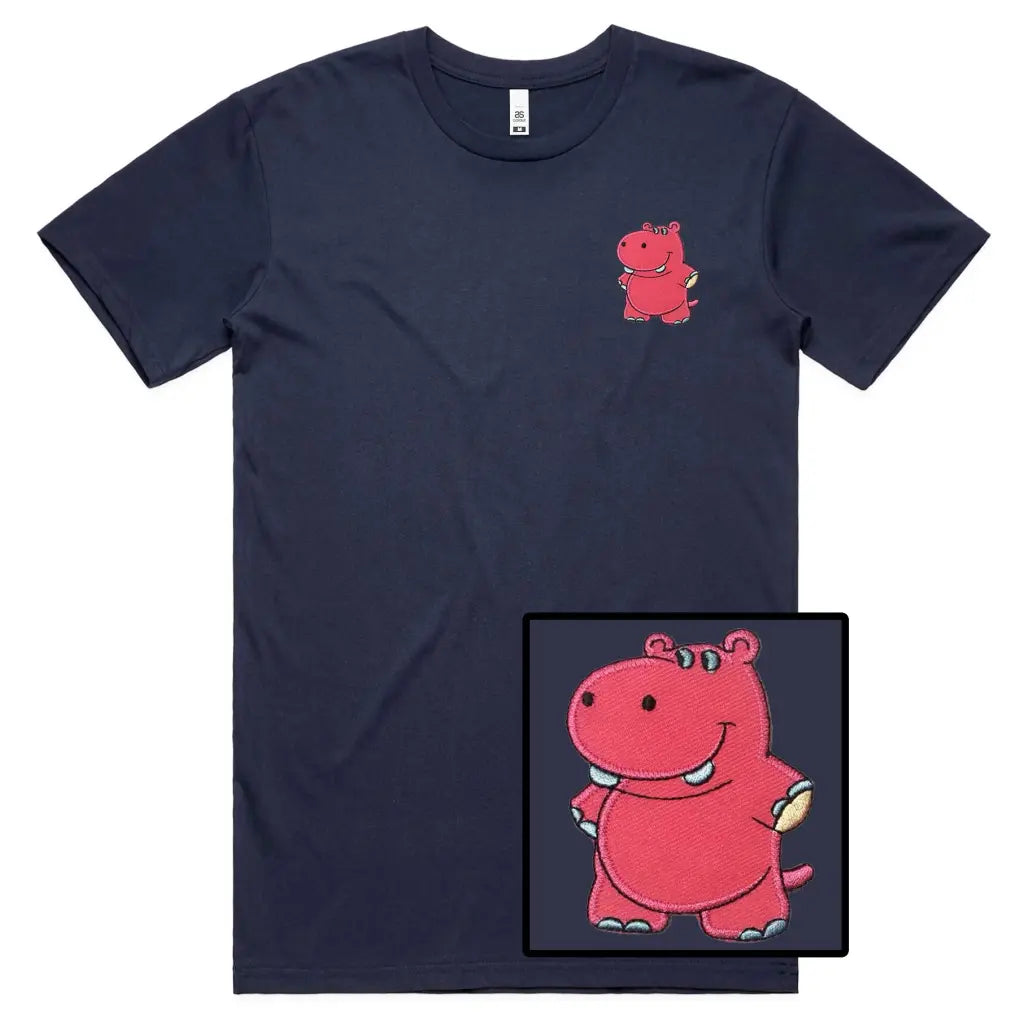 Hippo Embroidered T-Shirt - Tshirtpark.com