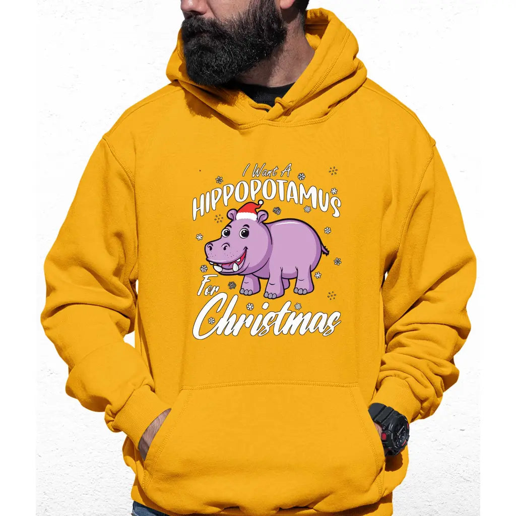 Hippo For Christmas Colour Hoodie - Tshirtpark.com