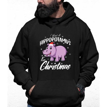 Hippo For Christmas Colour Hoodie - Tshirtpark.com