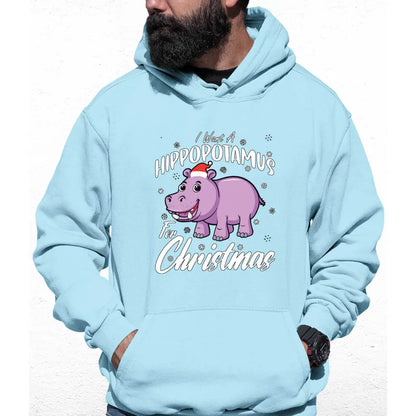 Hippo For Christmas Colour Hoodie - Tshirtpark.com