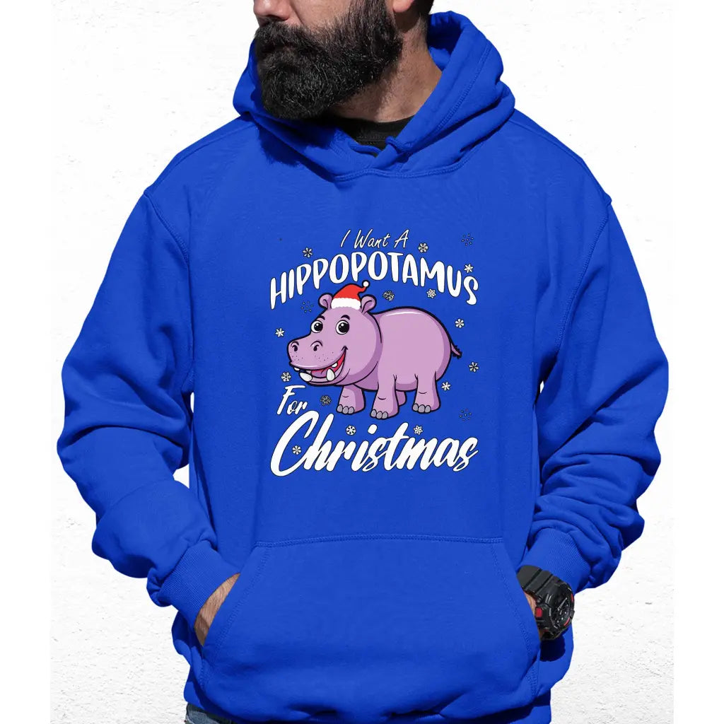 Hippo For Christmas Colour Hoodie - Tshirtpark.com