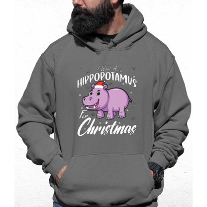 Hippo For Christmas Colour Hoodie - Tshirtpark.com