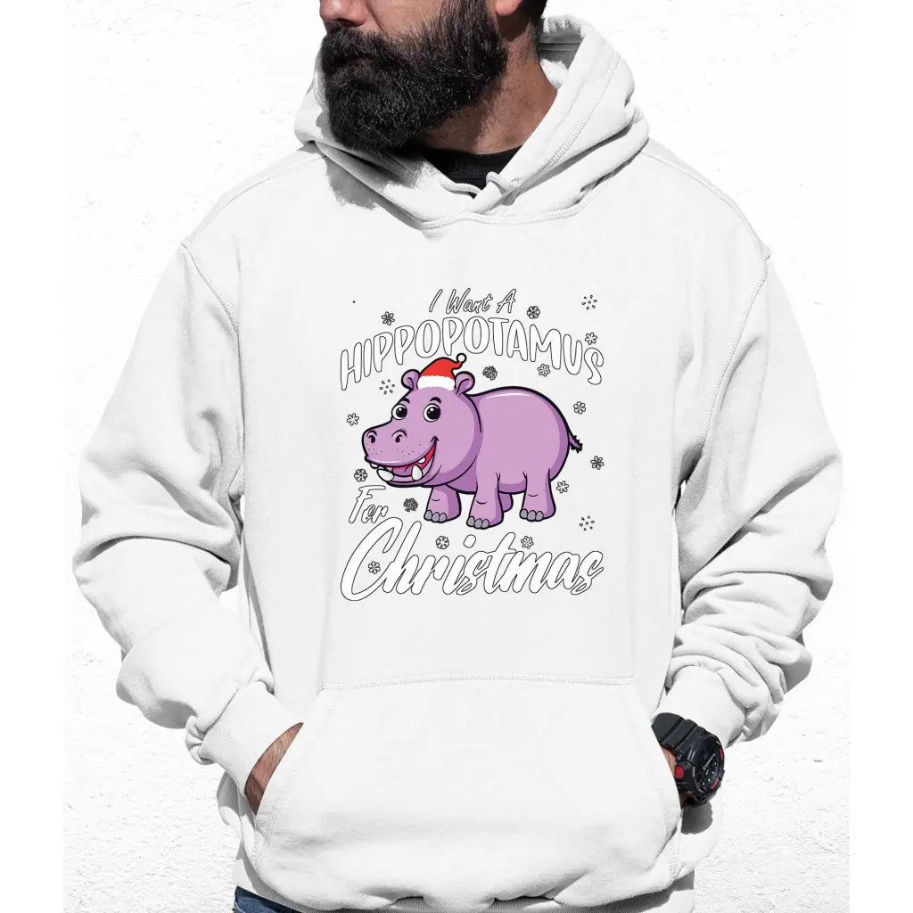 Hippo For Christmas Colour Hoodie - Tshirtpark.com