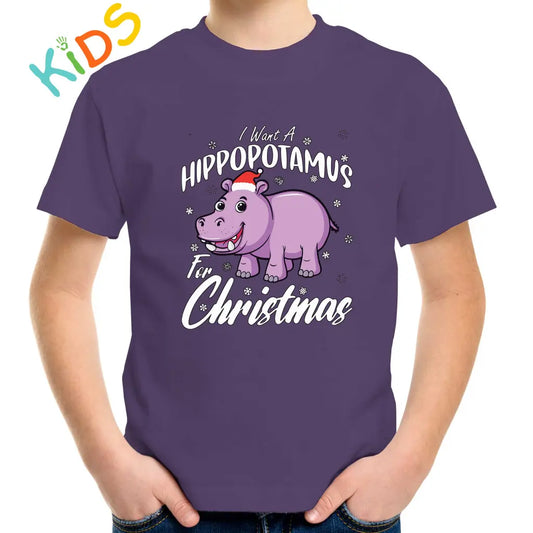 Hippo For Christmas Kids T-shirt - Tshirtpark.com