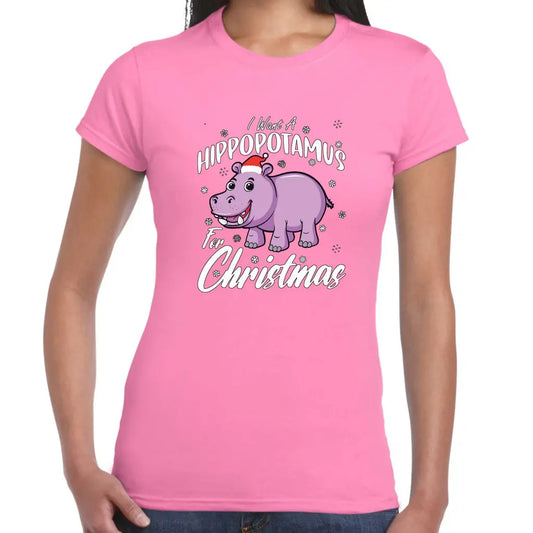 Hippo For Christmas Ladies T-Shirt - Tshirtpark.com