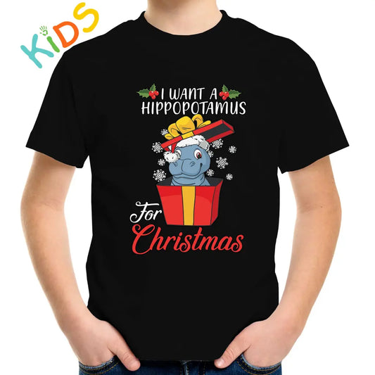 Hippo Present Kids T-shirt - Tshirtpark.com