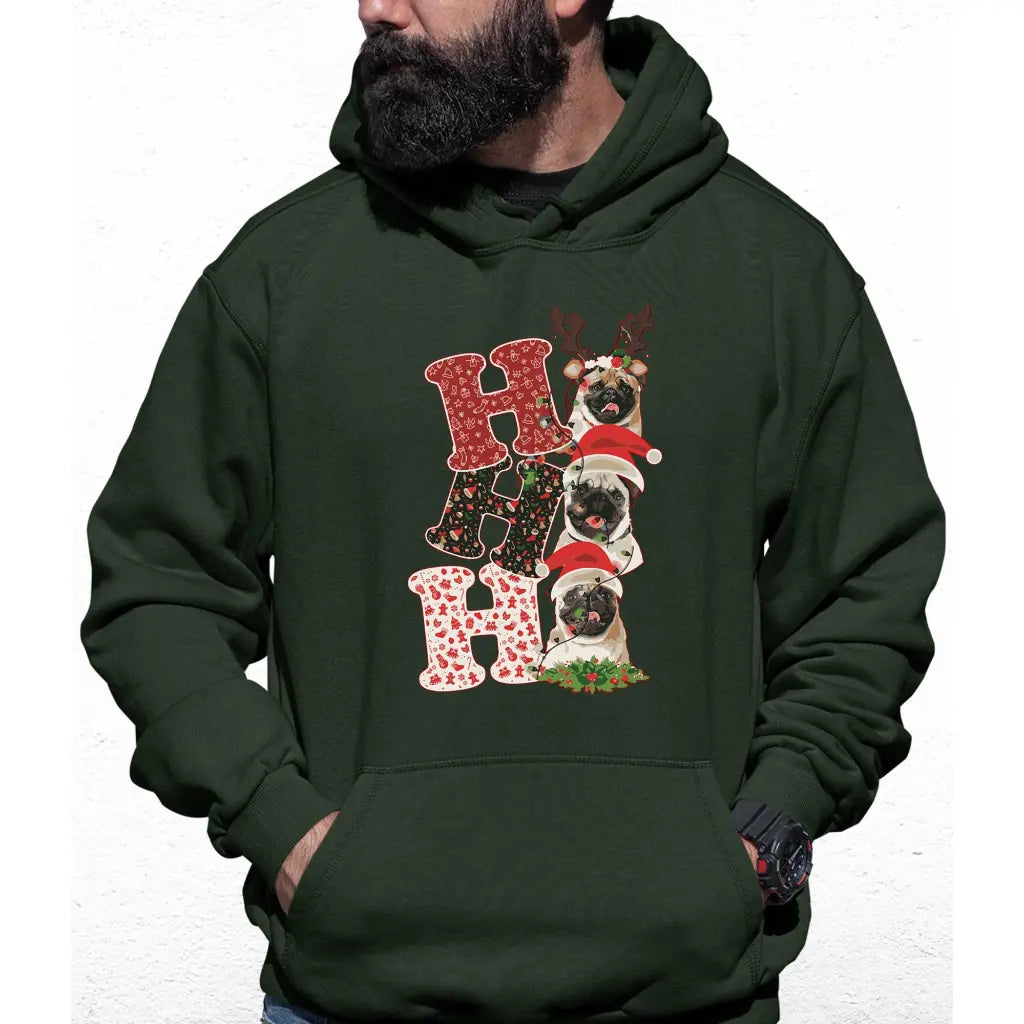 Ho Ho Ho Pugs Colour Hoodie - Tshirtpark.com