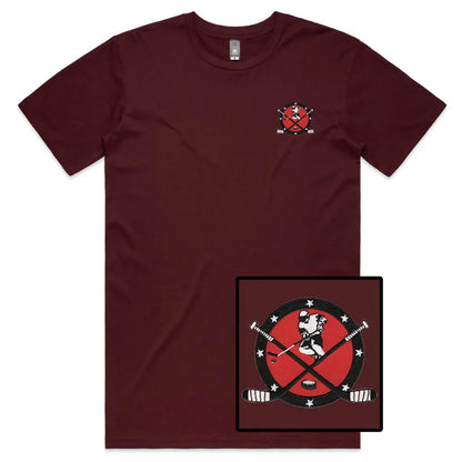 Hockey Embroidered T-Shirt - Tshirtpark.com