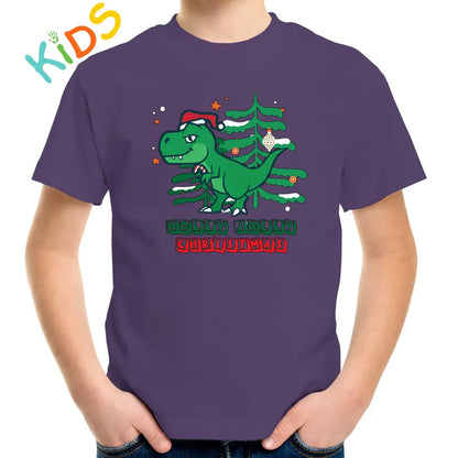 Holly Jolly Christmas Dino Kids T-shirt - Tshirtpark.com