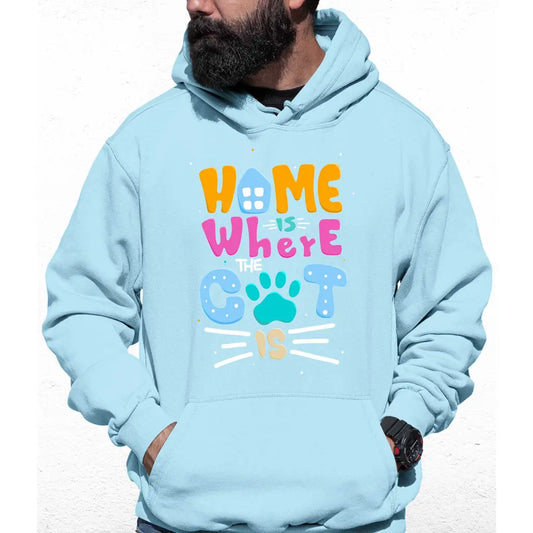 Home IS Where The Cat Is Colour Hoodie - Tshirtpark.com