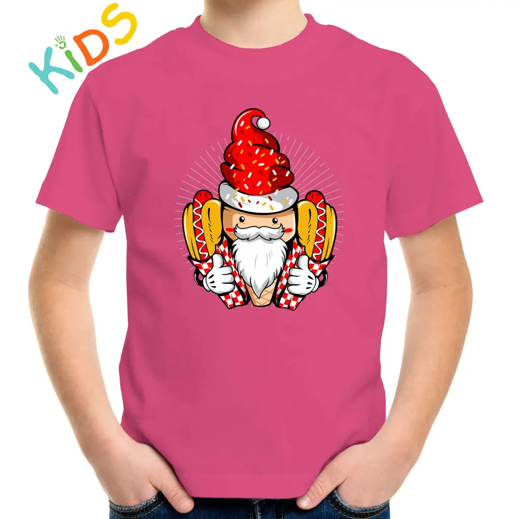 Hot Dog Santa Kids T-shirt - Tshirtpark.com