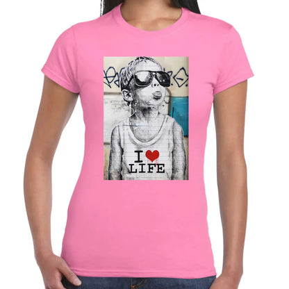 I Love Life Ladies Banksy T-Shirt - Tshirtpark.com