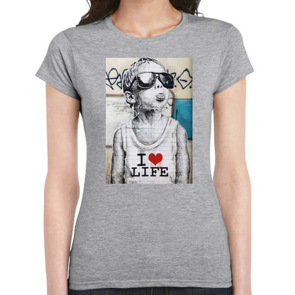 I Love Life Ladies Banksy T-Shirt - Tshirtpark.com