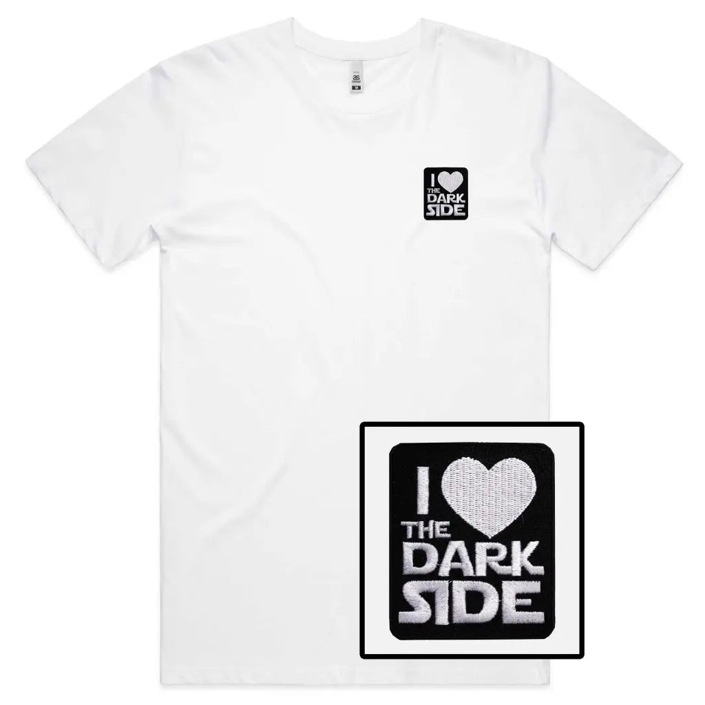 I Love The Darkside Embroidered T-Shirt - Tshirtpark.com