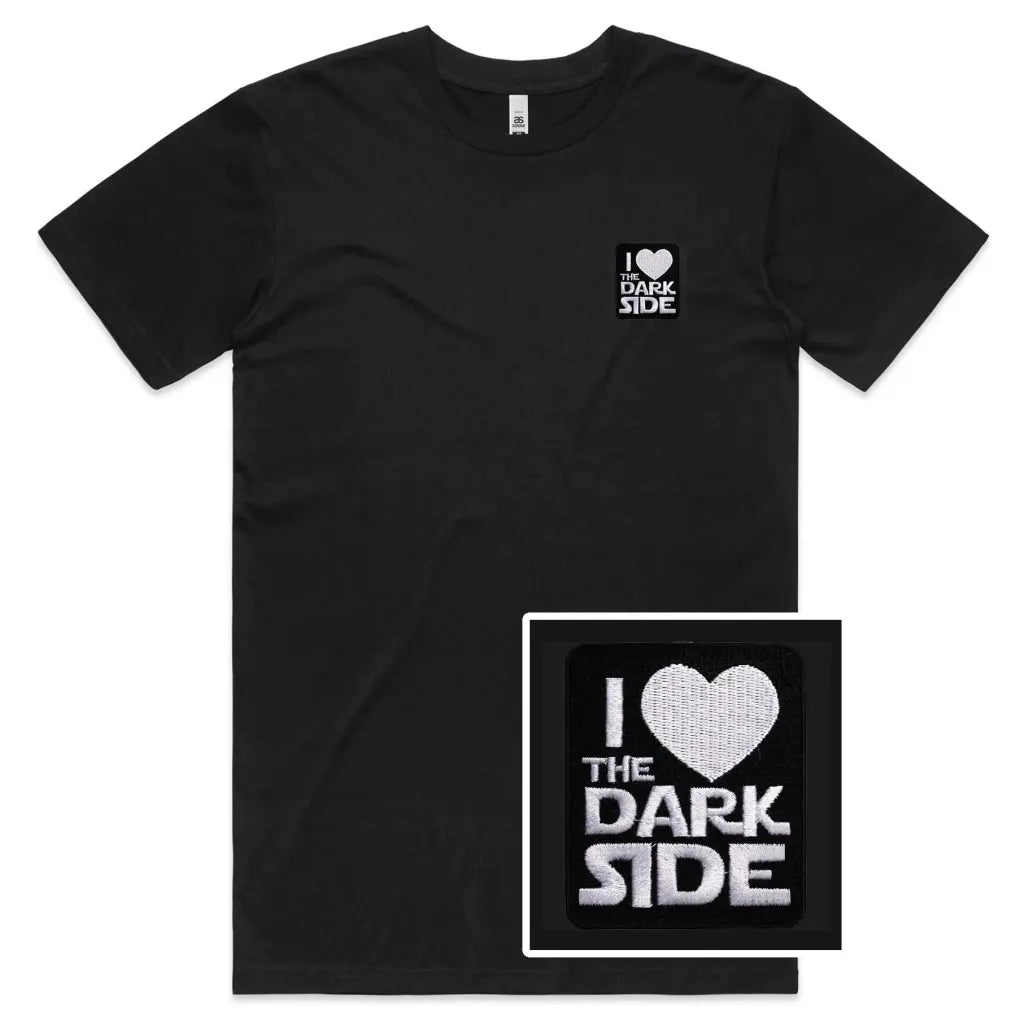 I Love The Darkside Embroidered T-Shirt - Tshirtpark.com