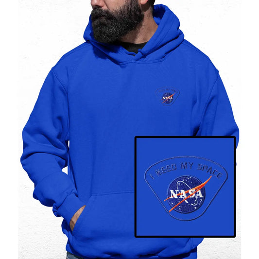 I Need My Space Embroidered Colour Hoodie - Tshirtpark.com