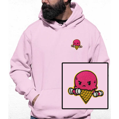 Ice Cream Dumbbell Embroidered Colour Hoodie