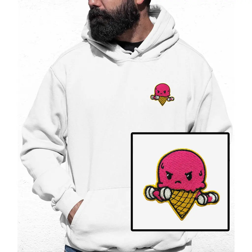 Ice Cream Dumbbell Embroidered Colour Hoodie