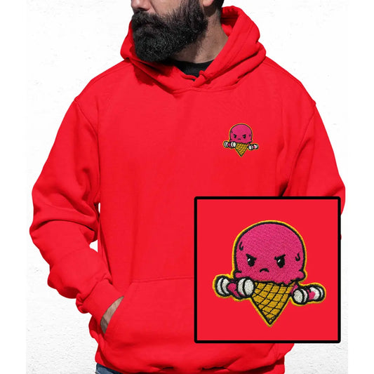 Ice Cream Dumbbell Embroidered Colour Hoodie