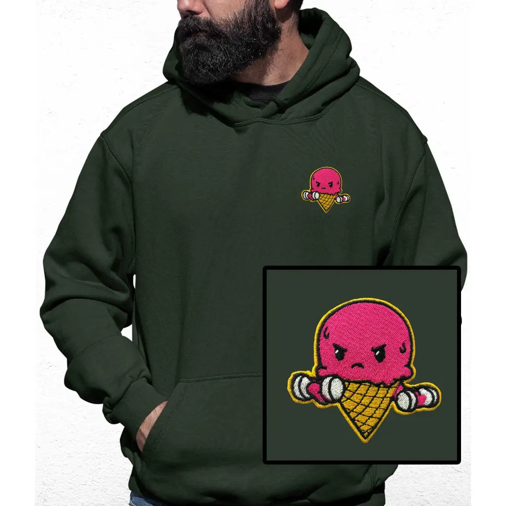 Ice Cream Dumbbell Embroidered Colour Hoodie
