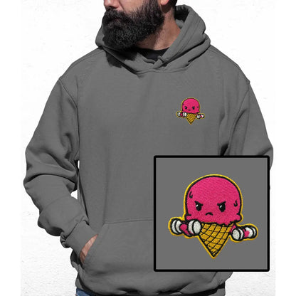 Ice Cream Dumbbell Embroidered Colour Hoodie