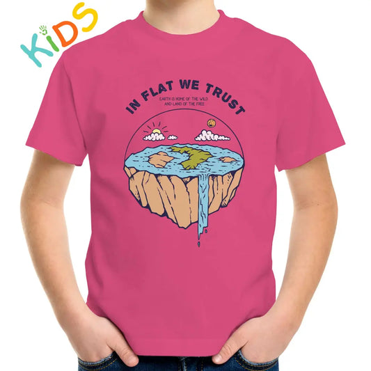 In Flat We Trust Kids T-shirt - Tshirtpark.com