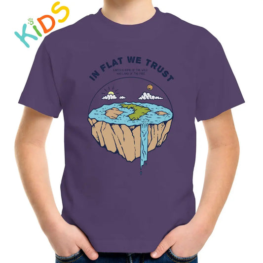 In Flat We Trust Kids T-shirt - Tshirtpark.com