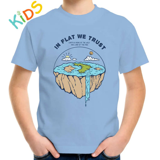 In Flat We Trust Kids T-shirt - Tshirtpark.com