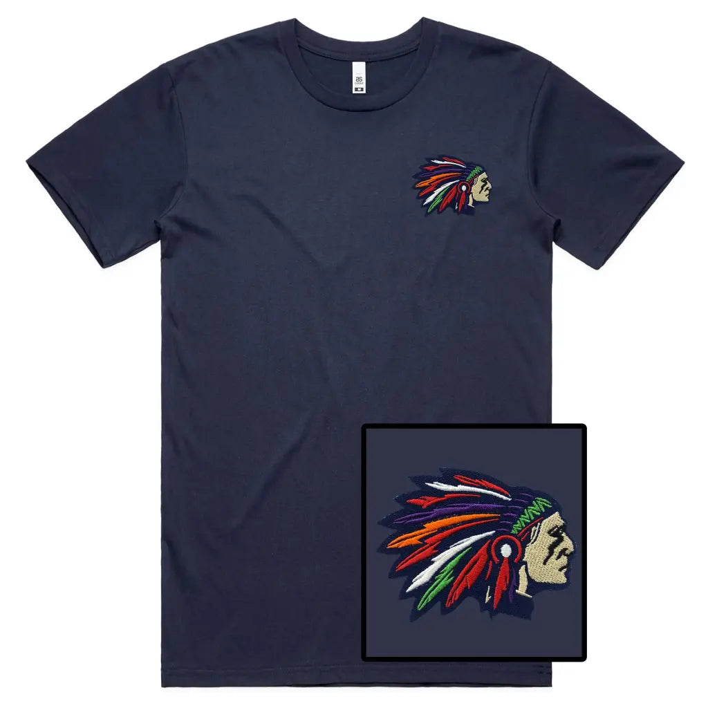 Indian Chief Embroidered T-Shirt - Tshirtpark.com