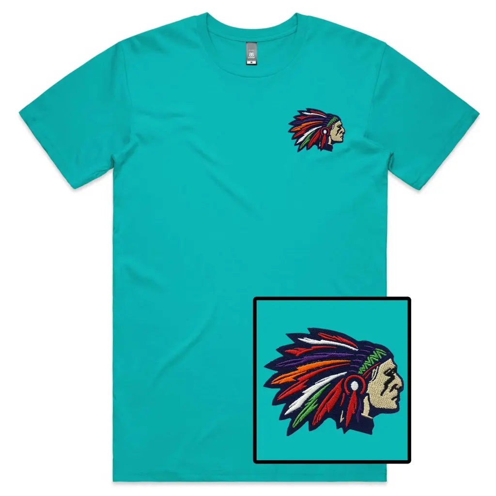 Indian Chief Embroidered T-Shirt - Tshirtpark.com