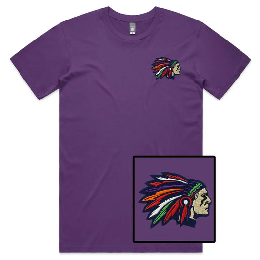 Indian Chief Embroidered T-Shirt - Tshirtpark.com