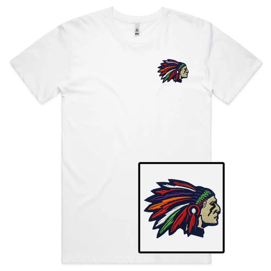 Indian Chief Embroidered T-Shirt - Tshirtpark.com