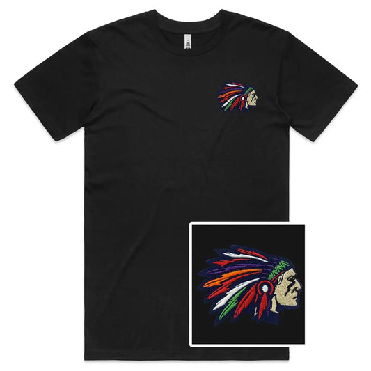 Indian Chief Embroidered T-Shirt - Tshirtpark.com