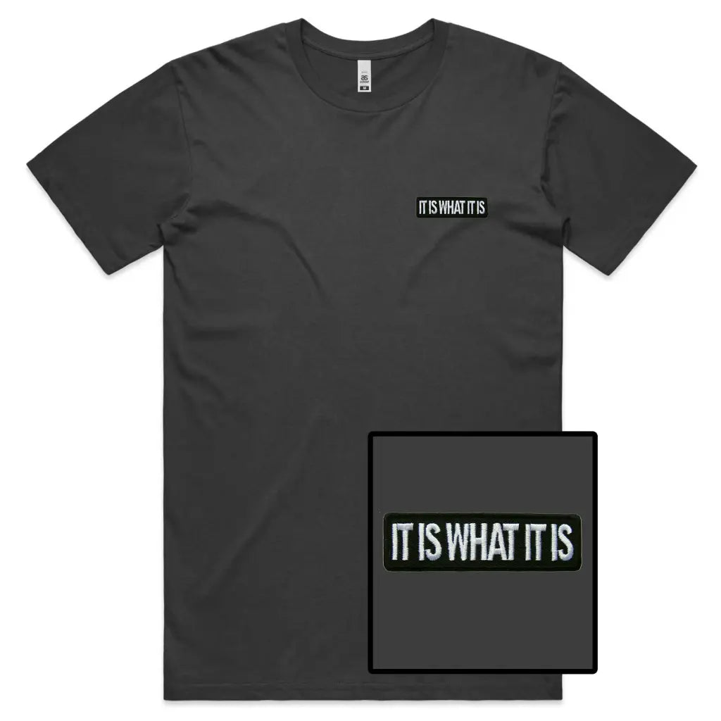 It Is What It Is Embroidered T-Shirt - Tshirtpark.com