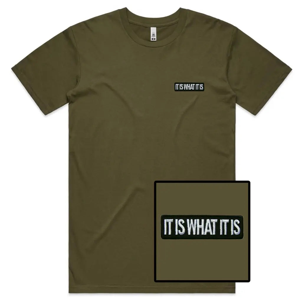 It Is What It Is Embroidered T-Shirt - Tshirtpark.com
