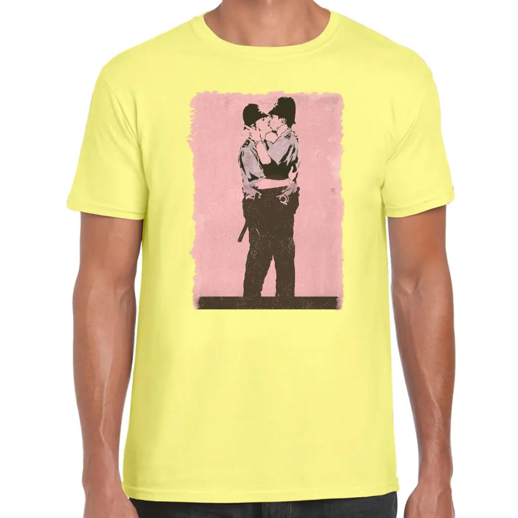 Kissing Police Banksy T-Shirt - Tshirtpark.com