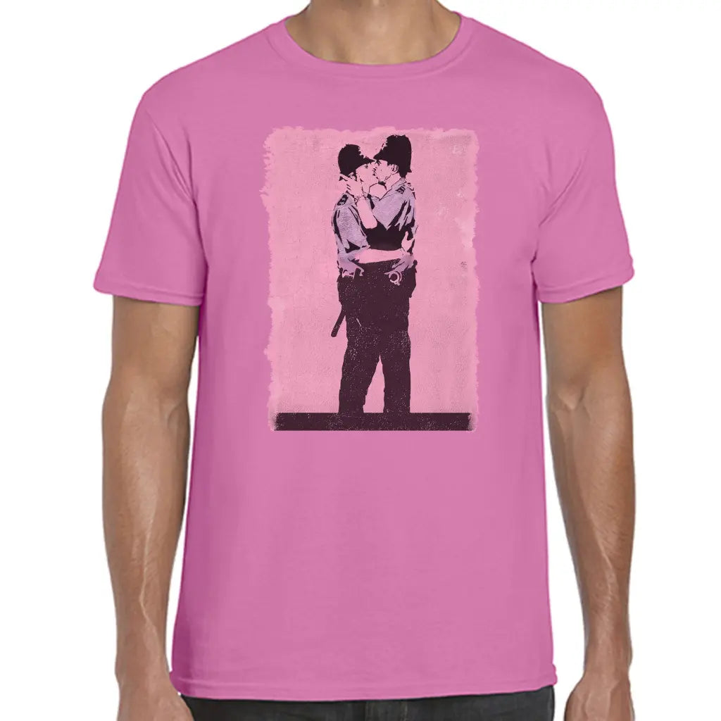 Kissing Police Banksy T-Shirt - Tshirtpark.com