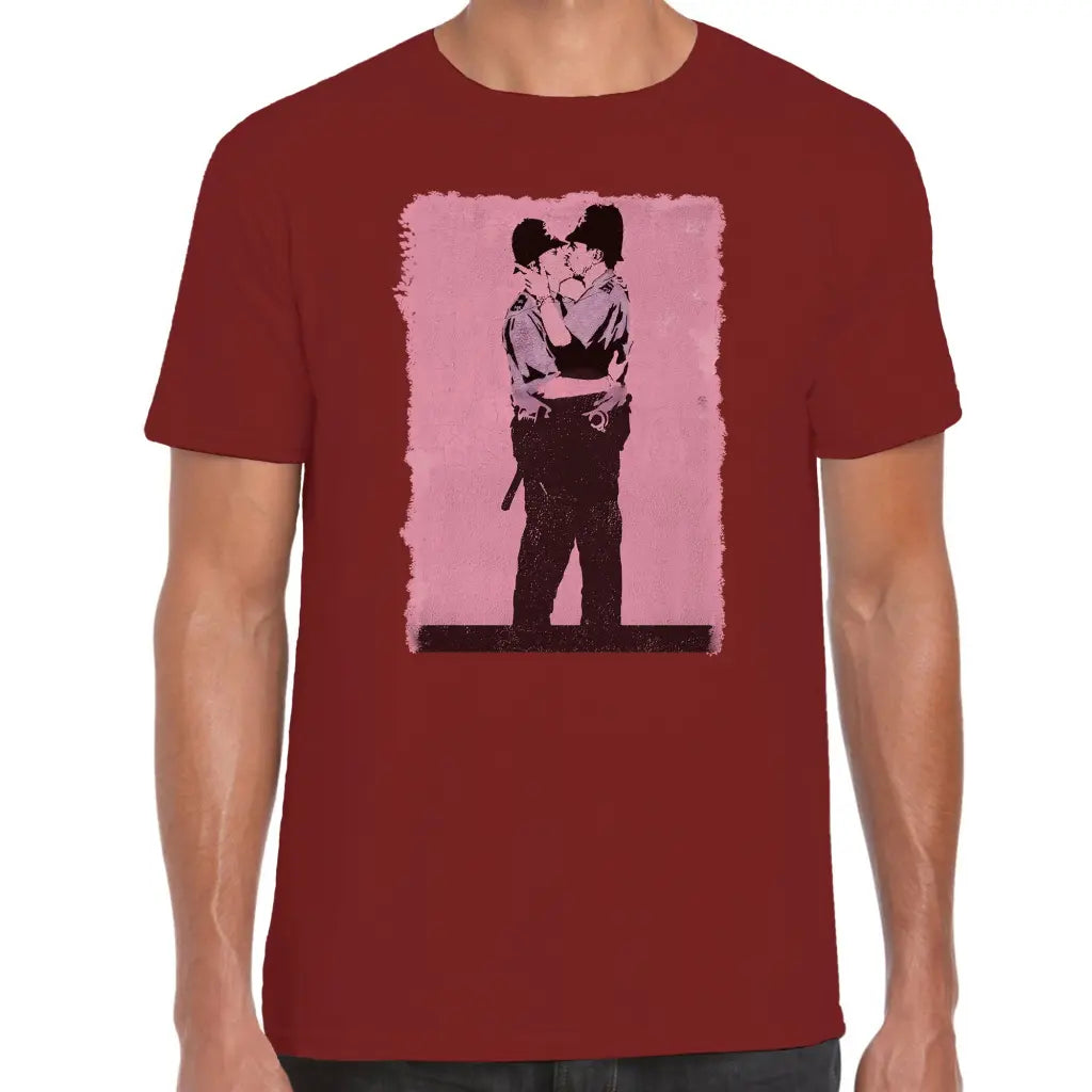 Kissing Police Banksy T-Shirt - Tshirtpark.com