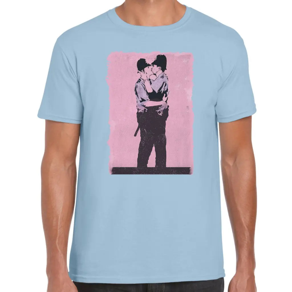 Kissing Police Banksy T-Shirt - Tshirtpark.com