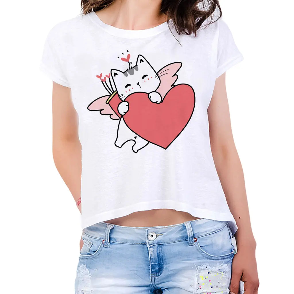 Kitten Angel Womens Crop Tee - Tshirtpark.com